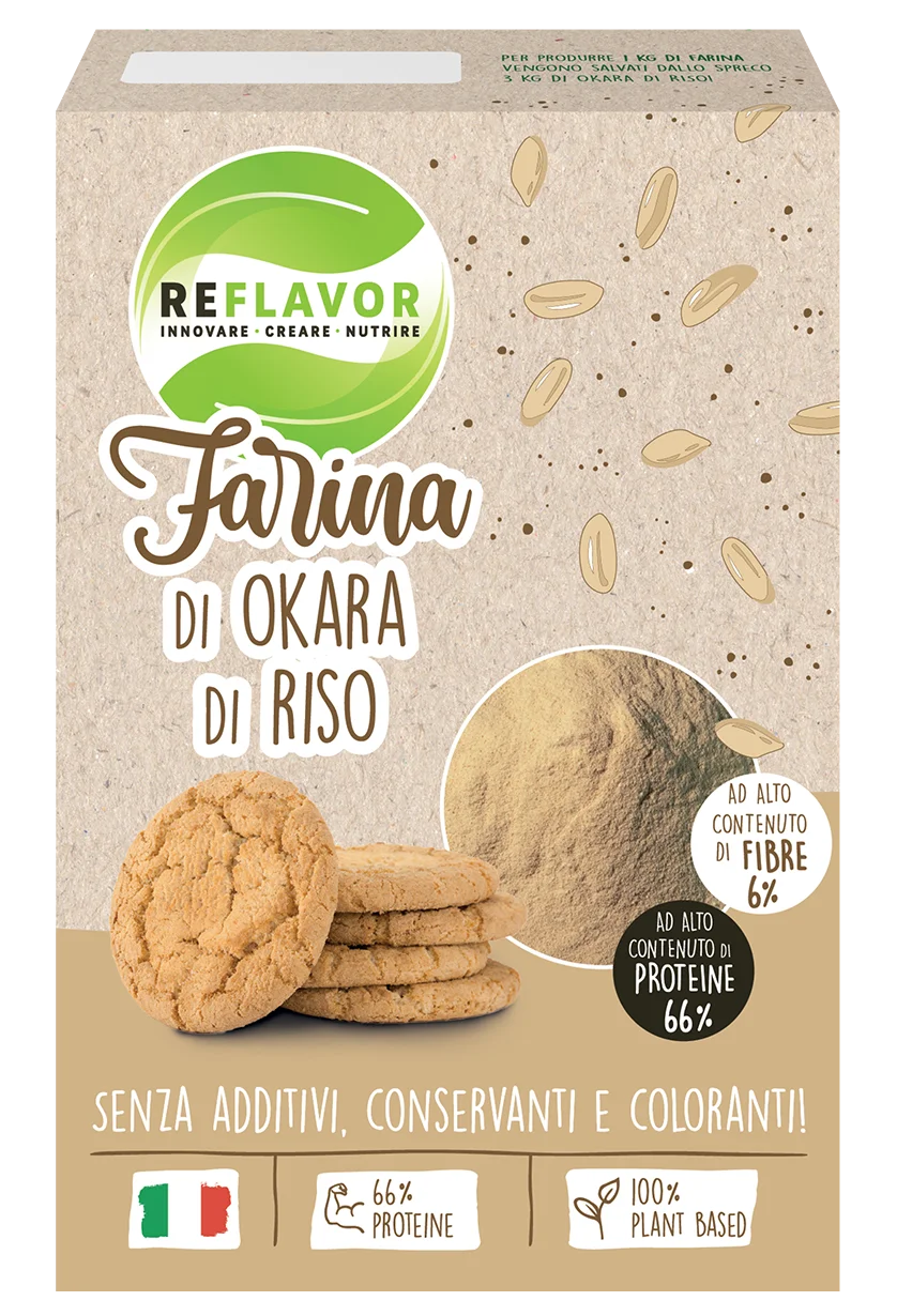Pack della farina di Okara di Riso del brand reflavor